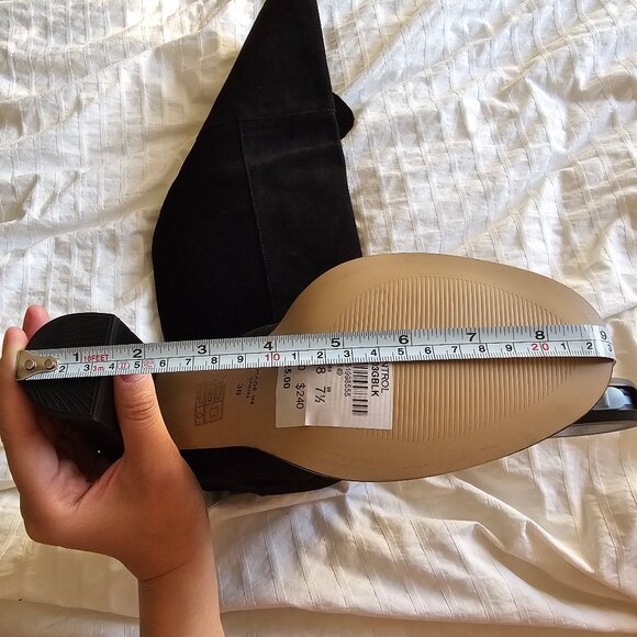 New Topshop Control Over The Knee Suede Boots - 2014 - Black - Sz UK 5 / 38 EU / - Picture 12 of 16